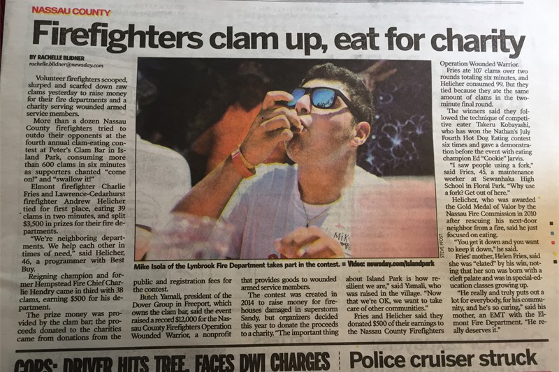OWW Newsday LFD member eating clams 071717