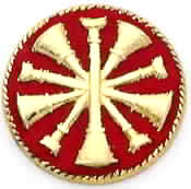 Fire Chief Insignia 5 Crossed Horns #C-189R by Smith & Warren<br>1/2